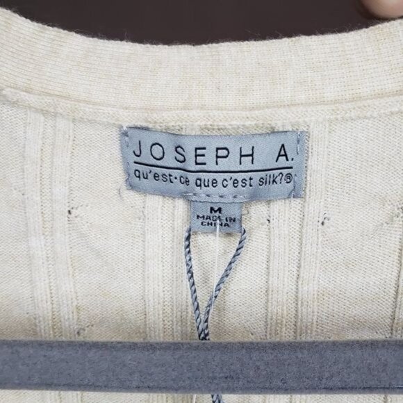 NWT Joseph A Long Sleeve Button Front Boyfriend Cardigan In Oatmeal Heather M - Picture 9 of 10